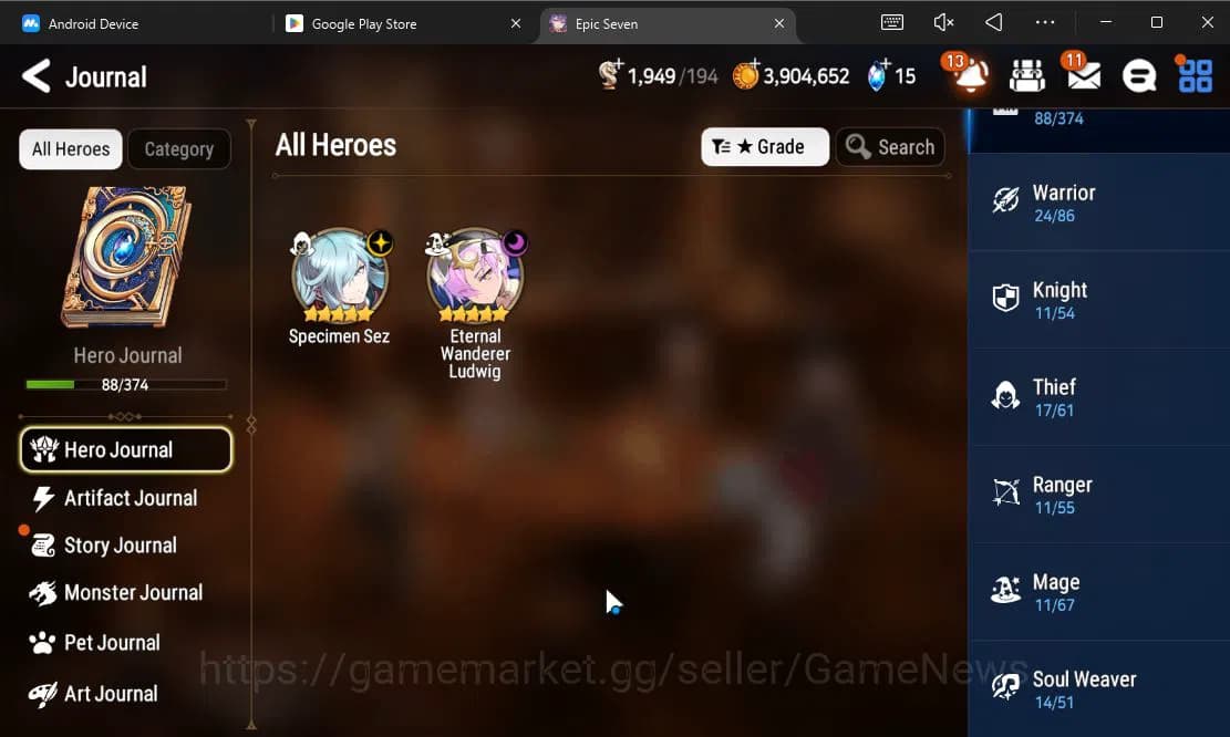 Epic Seven Accounts GLOBAL Unverif|Fresh Starter|2 ML[Specimen Sez,Ete image 5