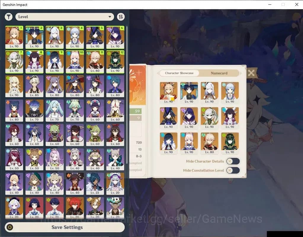 Genshin Impact Accounts Asia|AR 59||Prime Flins|13 Limited+5(*5Weapon)|Col image 1