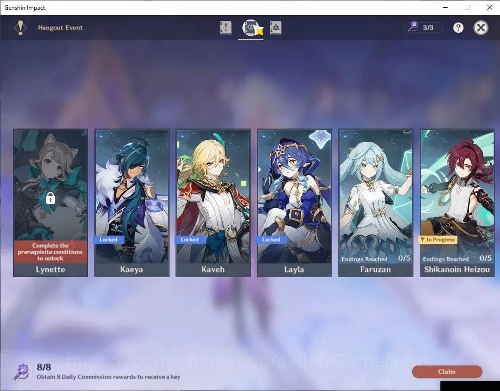 Genshin Impact Accounts Asia|AR 59||Prime Flins|13 Limited+5(*5Weapon)|Col image 16