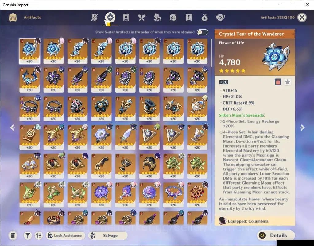 Genshin Impact Accounts Asia|AR 59||Prime Flins|13 Limited+5(*5Weapon)|Col image 8