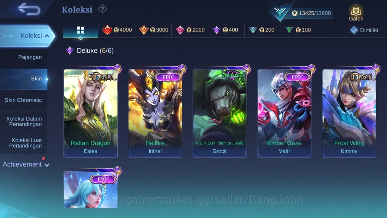 Mobile Legends: Bang Bang Accounts GLOBAL Hero 59 Skin 78 | Dtamer Kimmy Estes | Epic image 3