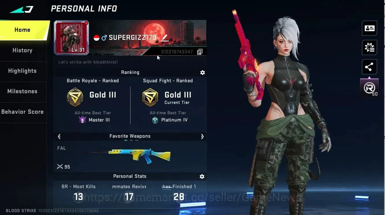 Blood Strike Accounts ASIA|2 UL [Desert Eagle-Fortune Lion,QBZ95-Endless image 2