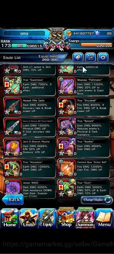 Grand Summoners Accounts Global|Rank 173|2 Sp Art|24 Ascend+10 TW|[S Miyu,E image 15