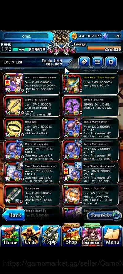 Grand Summoners Accounts Global|Rank 173|2 Sp Art|24 Ascend+10 TW|[S Miyu,E image 17