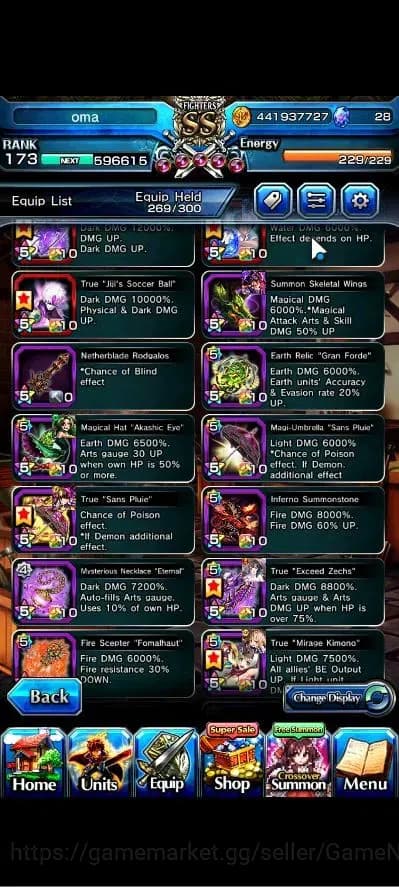 Grand Summoners Accounts Global|Rank 173|2 Sp Art|24 Ascend+10 TW|[S Miyu,E image 19
