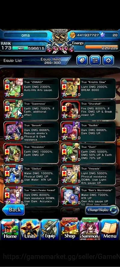 Grand Summoners Accounts Global|Rank 173|2 Sp Art|24 Ascend+10 TW|[S Miyu,E image 6