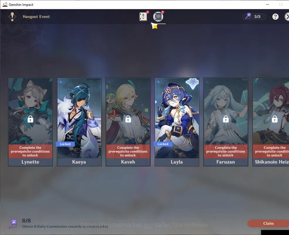 Genshin Impact Accounts ASIA|AR 45|Prime Team Skirk|3 Limited+2(*5Wep)|Esc image 12
