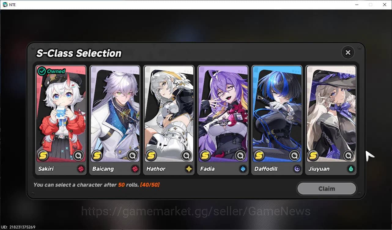 Neverness to Everness Accounts GLOBAL NA|HL 3| 1 SSR Sakiri |Selector 40/50|4 SR| image 5
