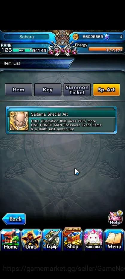 Grand Summoners Accounts Global|Rank 126|1 Sp Art|34 Ascend|RoyTW,EmiyaTW,R image 3