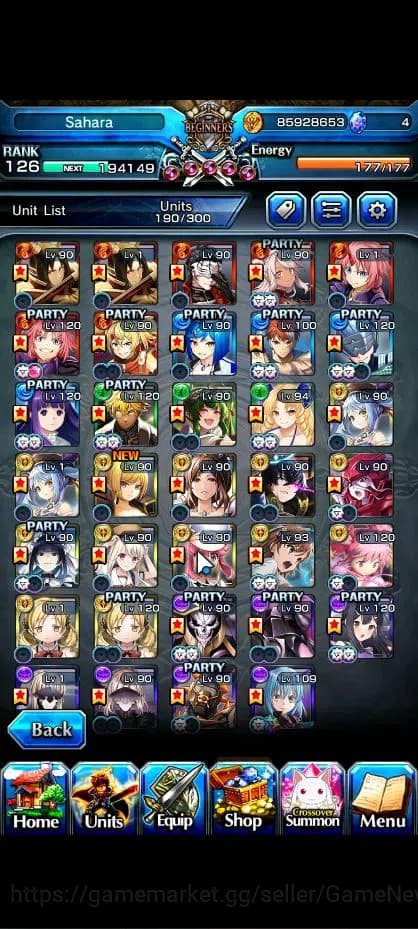 Grand Summoners Accounts Global|Rank 126|1 Sp Art|34 Ascend|RoyTW,EmiyaTW,R image 5