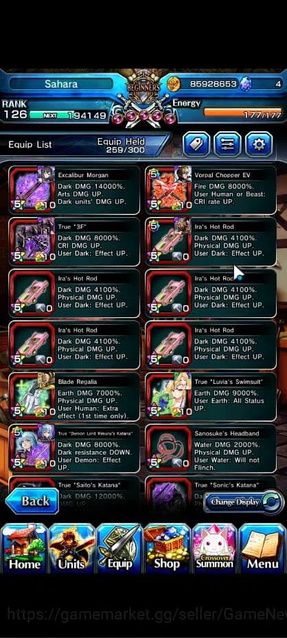 Grand Summoners Accounts Global|Rank 126|1 Sp Art|34 Ascend|RoyTW,EmiyaTW,R image 9