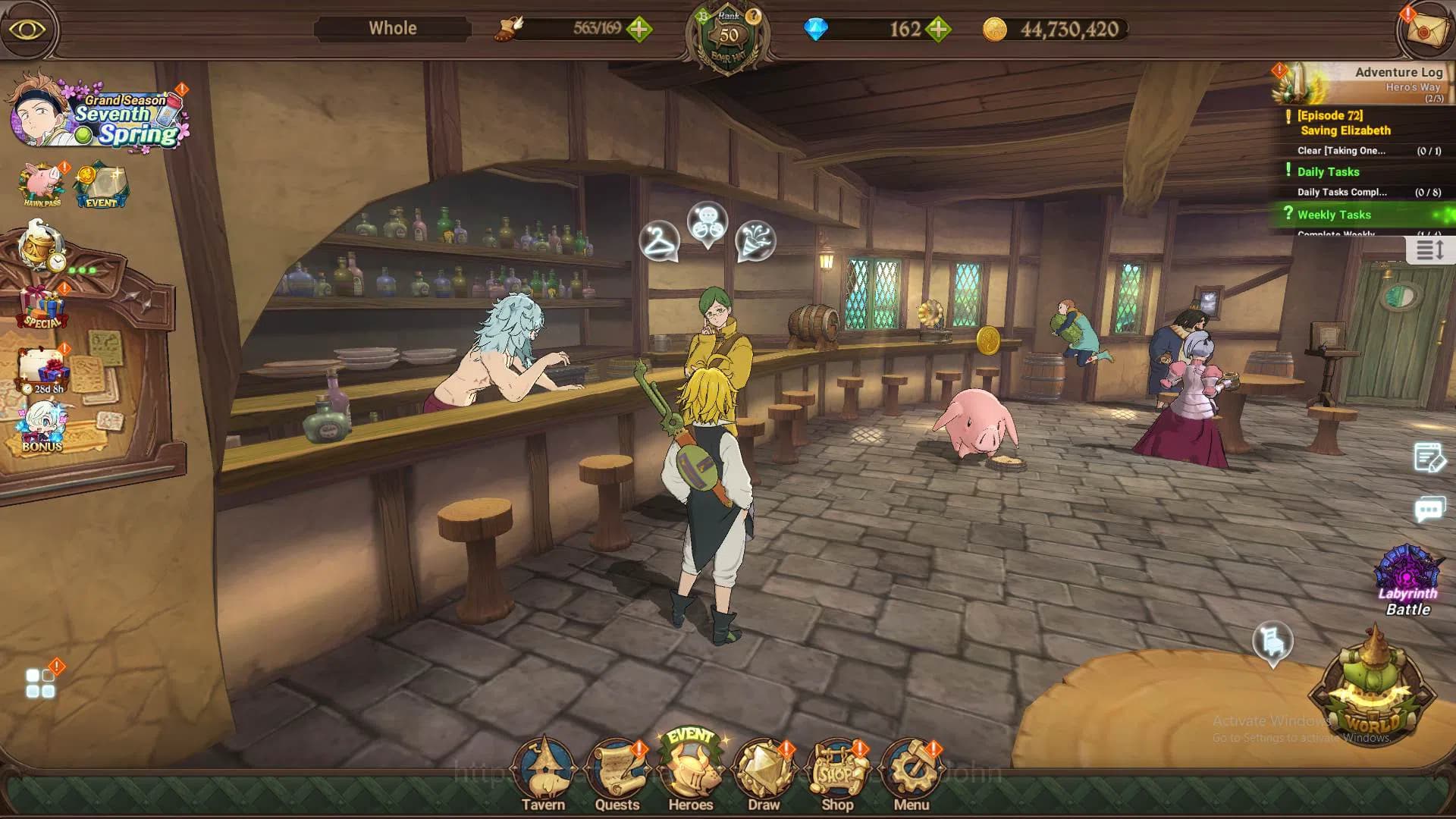 The Seven Deadly Sins: Grand Cross Accounts ASIA|1.8m CC|1LR Elizabeth|Full collab FF|UR Meres image 1