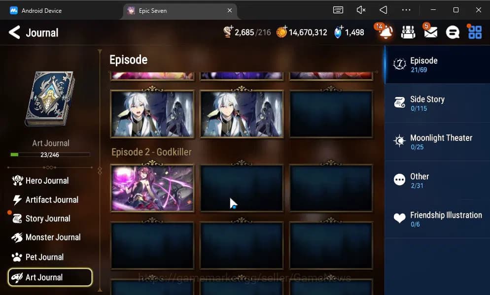 Epic Seven Accounts GLOBAL UNVERIF|NEW ERA|5 ML(Ab Yufine,TE kayron,SE image 15