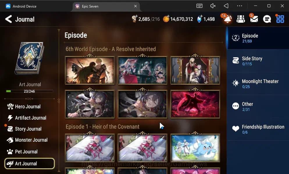 Epic Seven Accounts GLOBAL UNVERIF|NEW ERA|5 ML(Ab Yufine,TE kayron,SE image 16