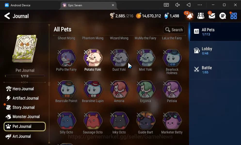 Epic Seven Accounts GLOBAL UNVERIF|NEW ERA|5 ML(Ab Yufine,TE kayron,SE image 17