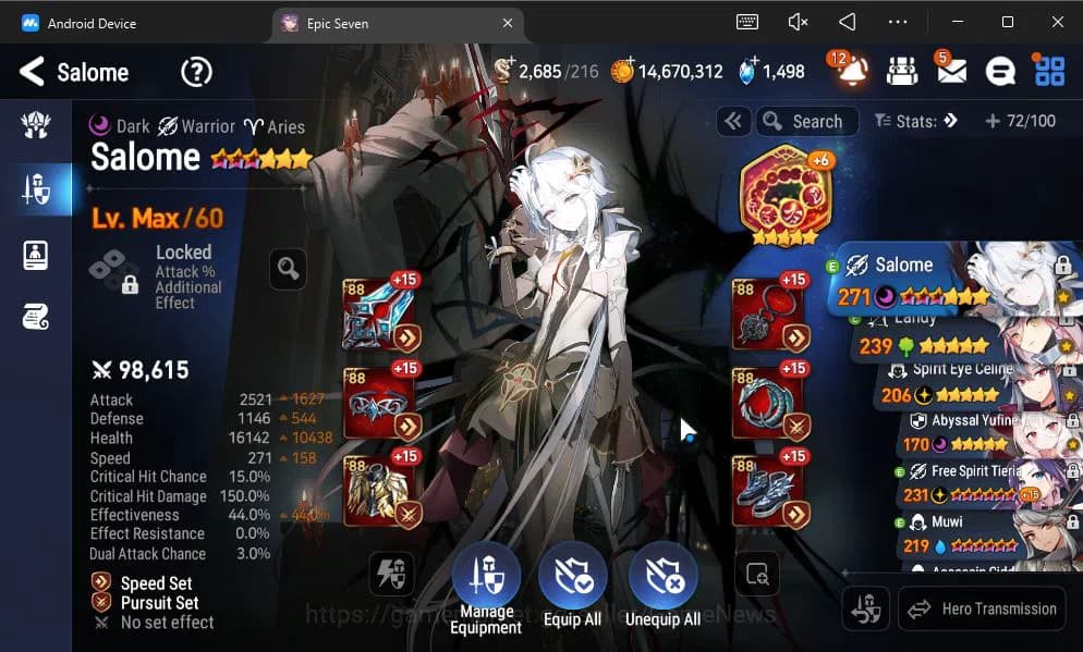 Epic Seven Accounts GLOBAL UNVERIF|NEW ERA|5 ML(Ab Yufine,TE kayron,SE image 2