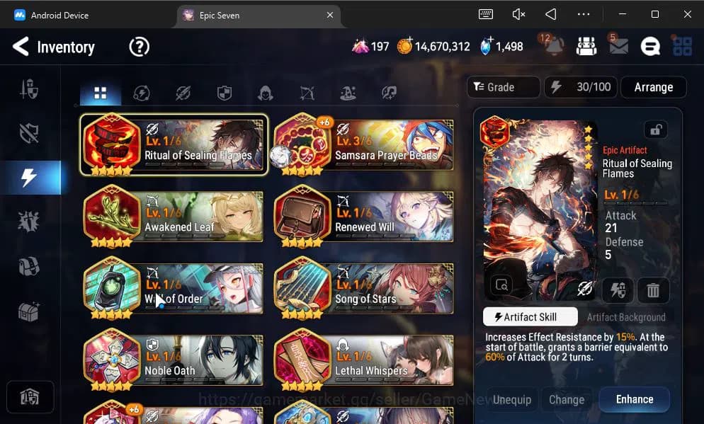 Epic Seven Accounts GLOBAL UNVERIF|NEW ERA|5 ML(Ab Yufine,TE kayron,SE image 5