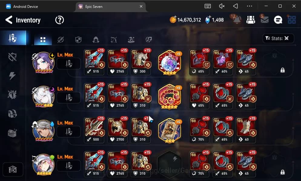 Epic Seven Accounts GLOBAL UNVERIF|NEW ERA|5 ML(Ab Yufine,TE kayron,SE image 7