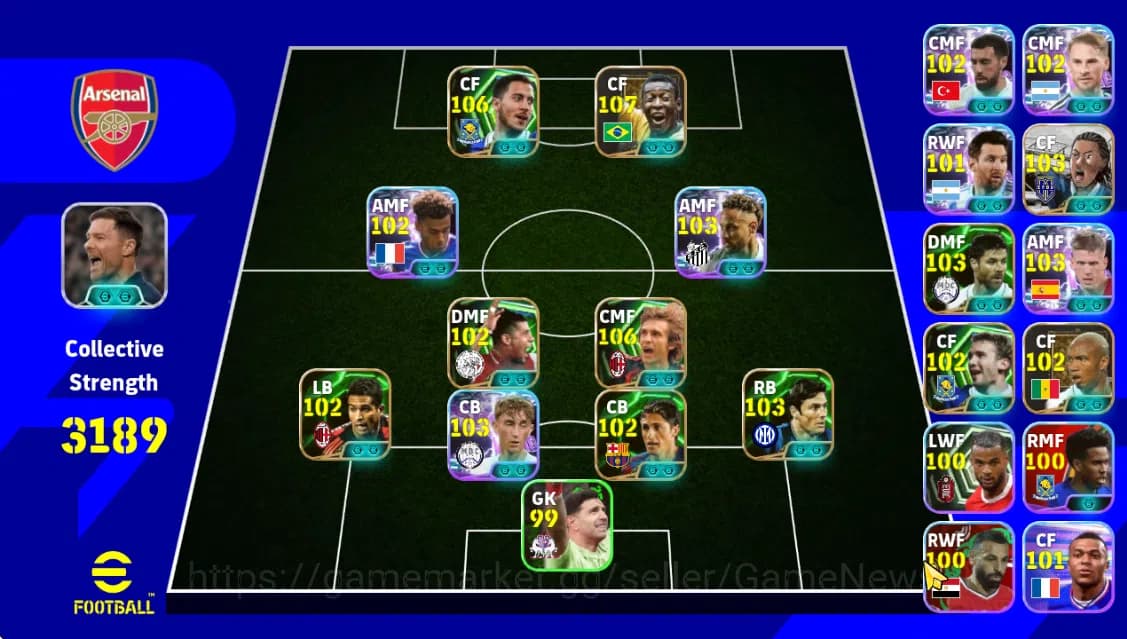 eFootball Accounts Mobile|Edmitson(Fortress),Desire Doue(Blitz Curler image 1