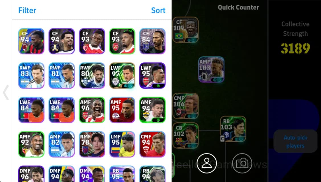 eFootball Accounts Mobile|Edmitson(Fortress),Desire Doue(Blitz Curler image 3