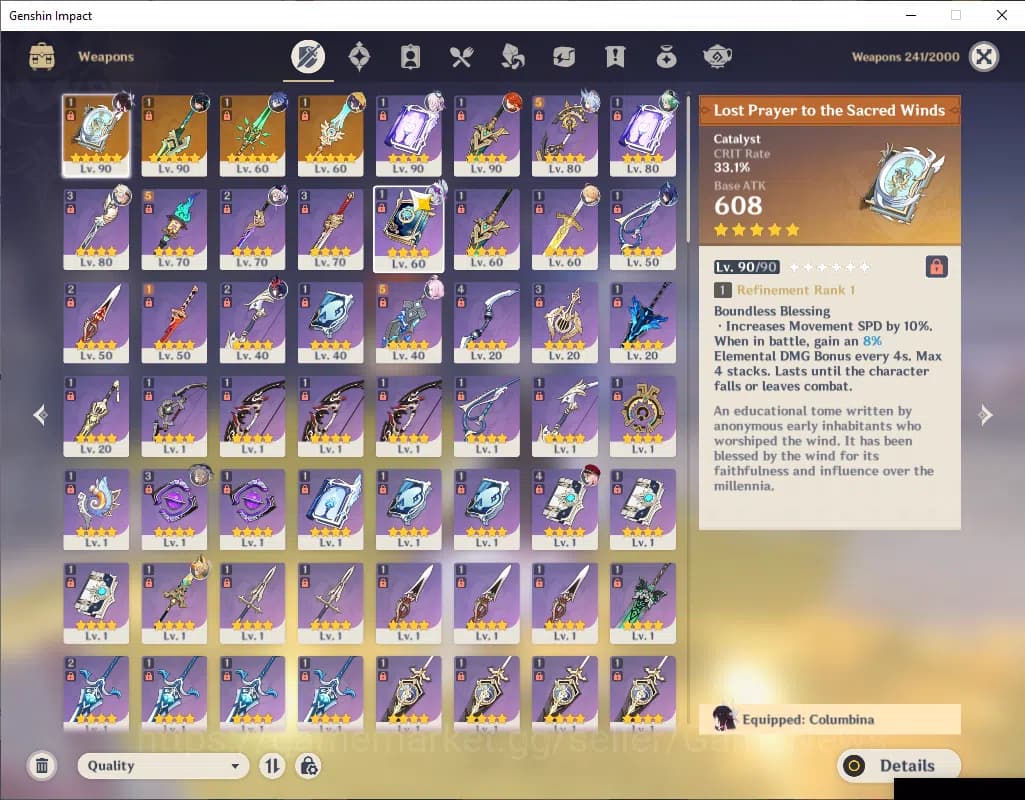 Genshin Impact Accounts ASIA|AR 56|8 Limited+4(*5Wep)|KinichC1+Sign,FlinsC image 6