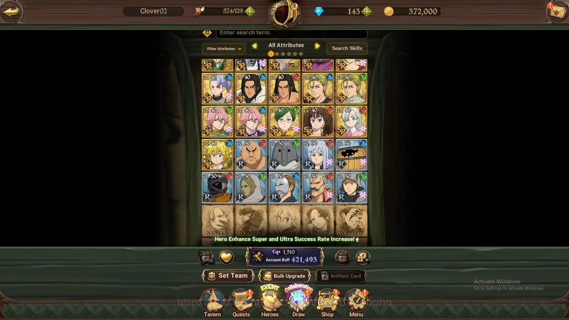 The Seven Deadly Sins: Grand Cross Accounts GLOBAL | 400k CC | Collab Re-Zero (Beatrice Subaru image 4