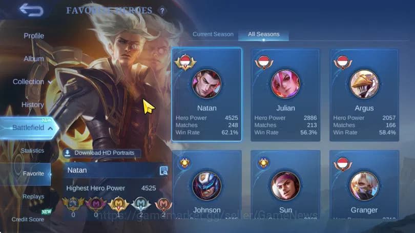 Mobile Legends: Bang Bang Accounts Hero 118|Skin 188|High Immo 106|Prime+M7 Granger,A image 5