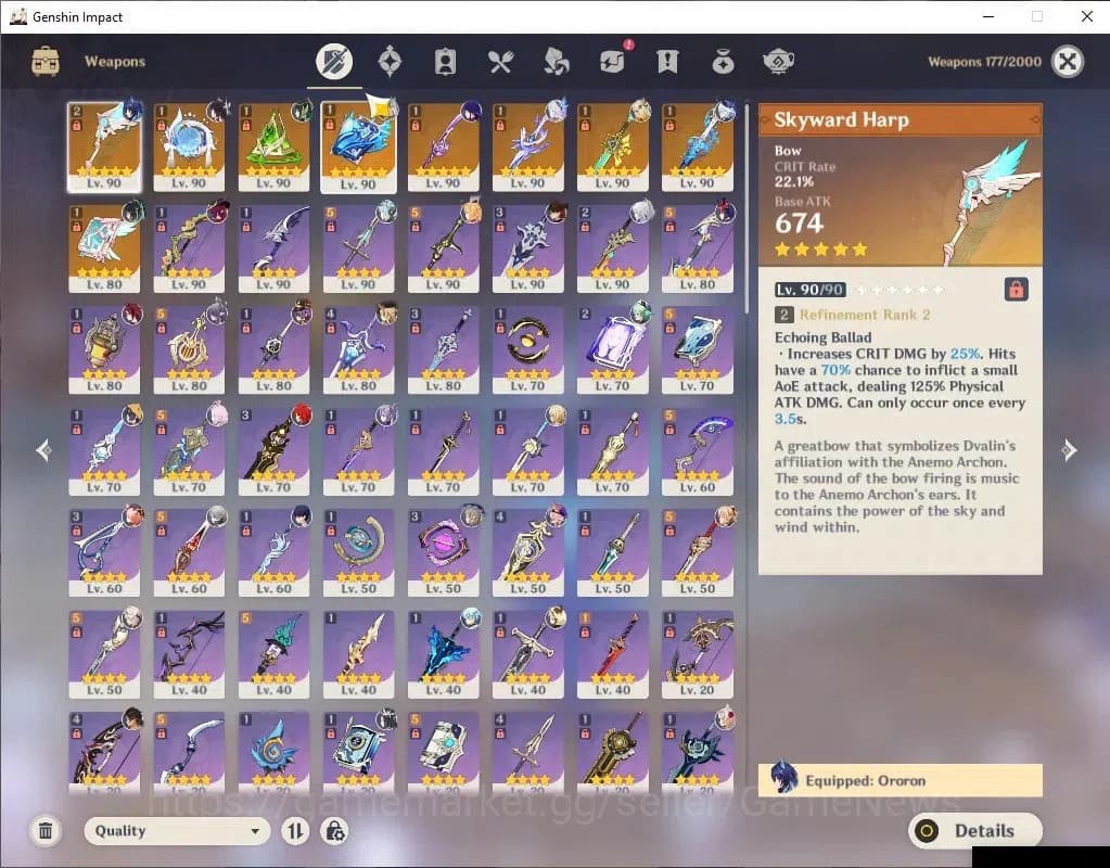 Genshin Impact Accounts Asia|AR 59|Moonlit Bloom Team|14 Limited+9(*5Wep)| image 13