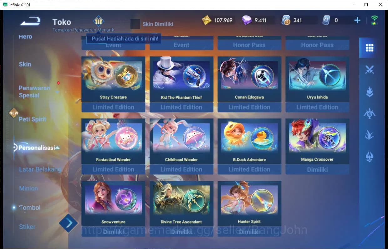 Honor of Kings Accounts GLOBAL|112H|144S|LG=YING,LADY SUN,|LNY=DA QIAO|HNR image 4