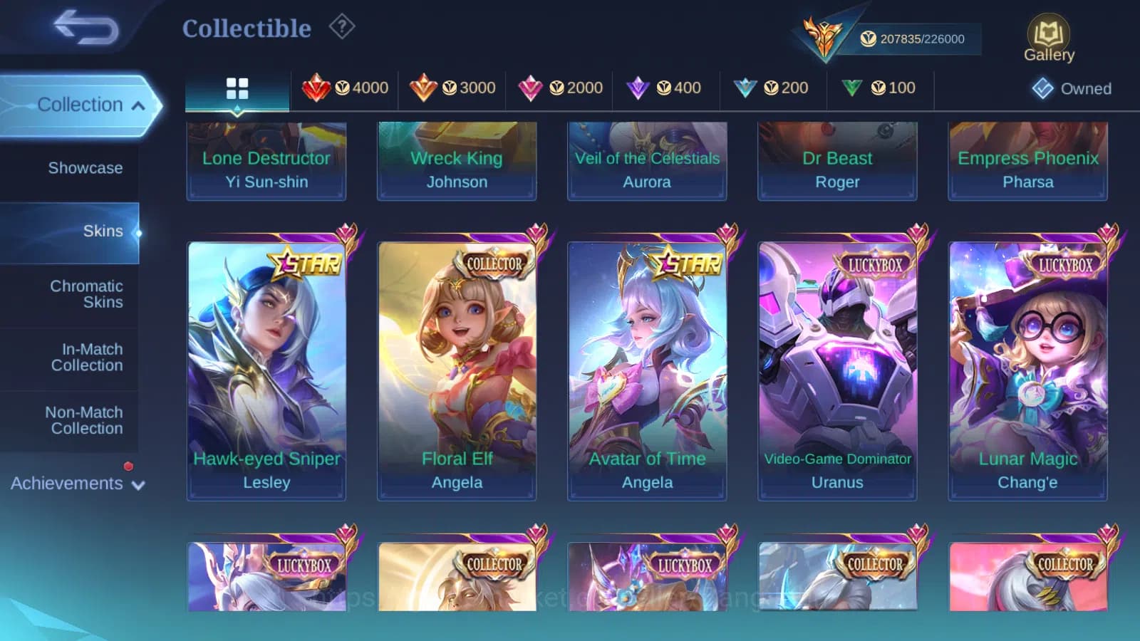 Mobile Legends: Bang Bang Accounts Hero 132 Skin 523 | Legend GS, Lunox | Zenith Sele image 8