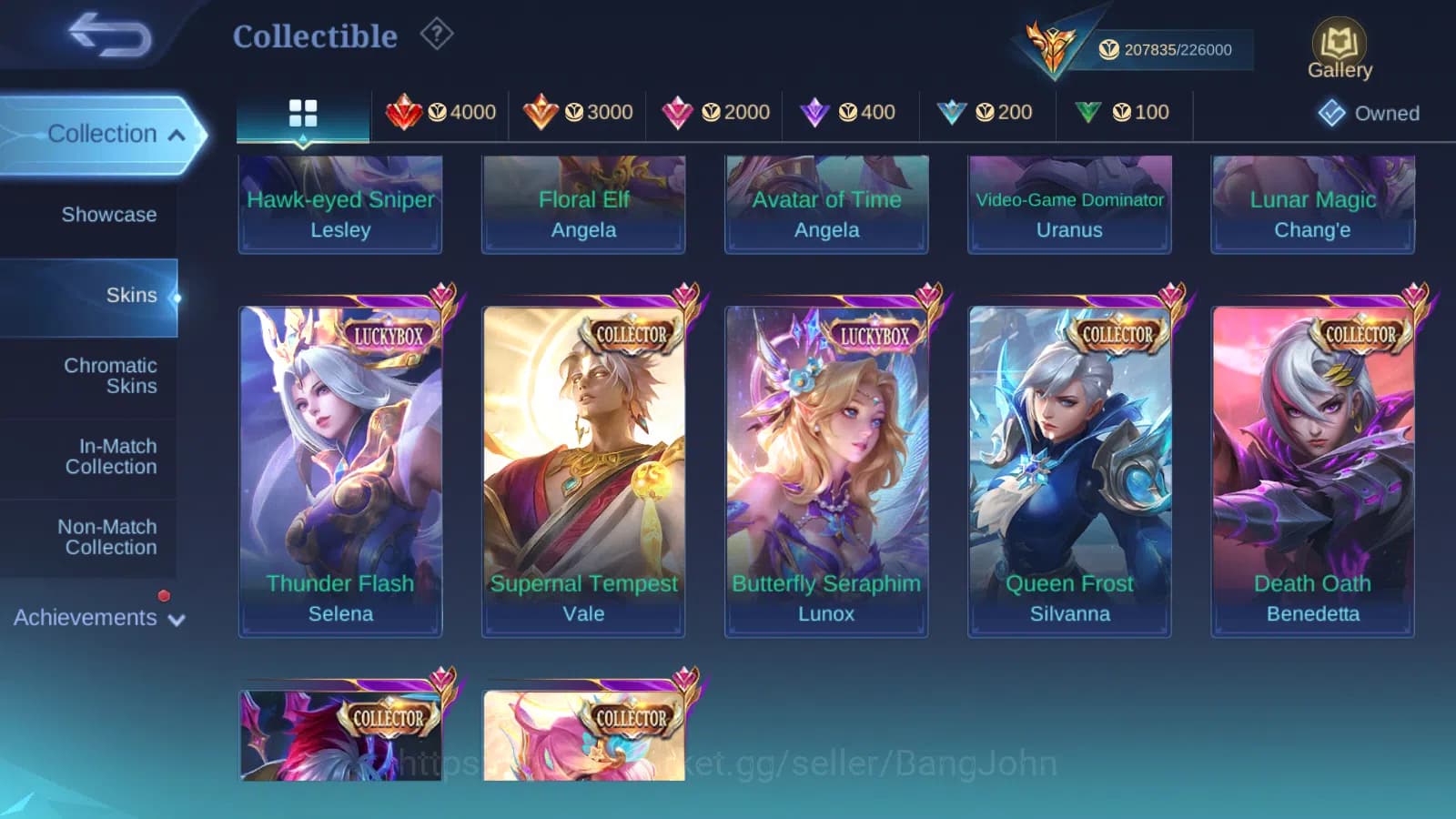 Mobile Legends: Bang Bang Accounts Hero 132 Skin 523 | Legend GS, Lunox | Zenith Sele image 9