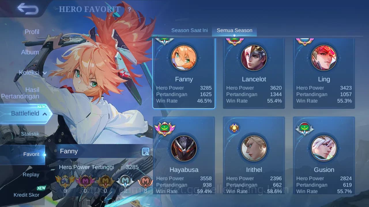 Mobile Legends: Bang Bang Accounts GLOBAL Hero 132 Skin 304 Aspirant Fanny Layla | 11 image 17