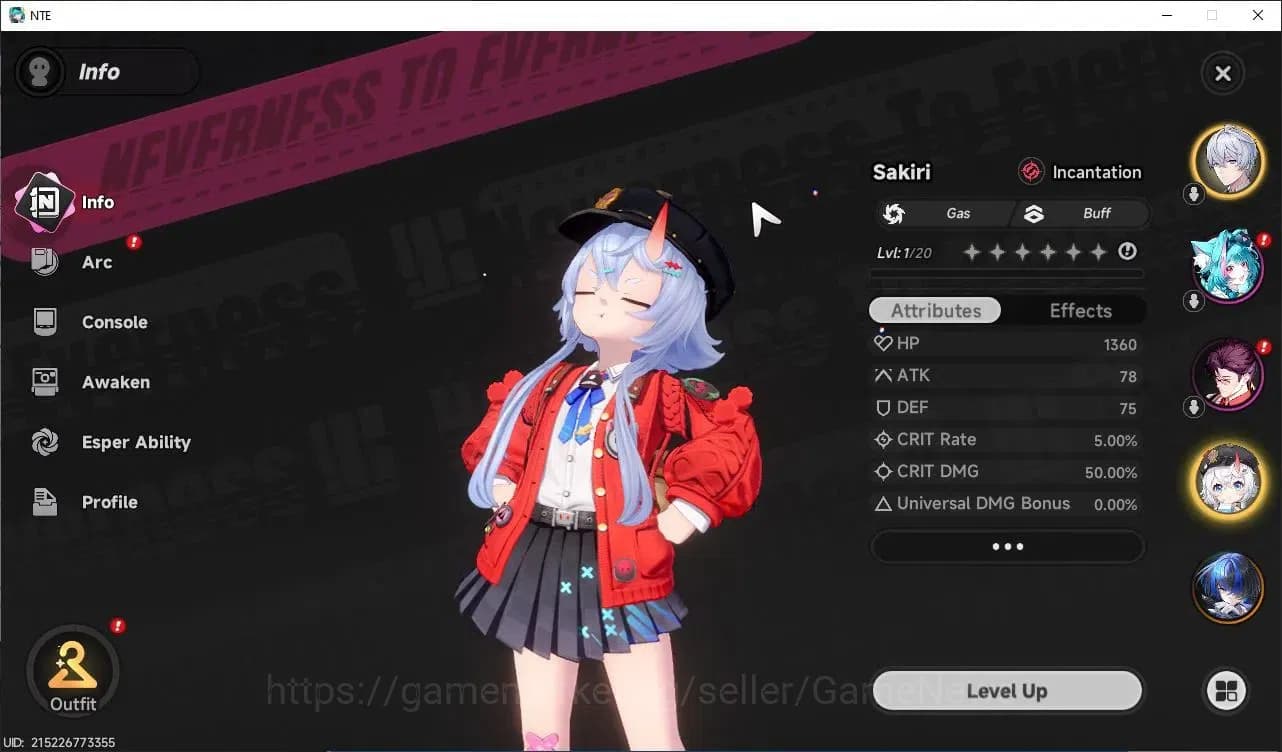 Neverness to Everness Accounts Global EU |HL 3| 4 SSR Baicang, Daffodill, Sakiri, image 3