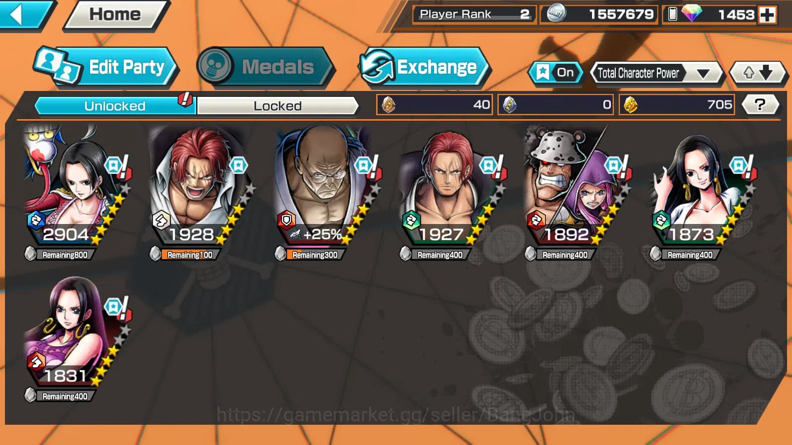 One Piece Bounty Rush Accounts Global | 3EX | RD 1453 | 5elders Nusjuro,Divine S image 2