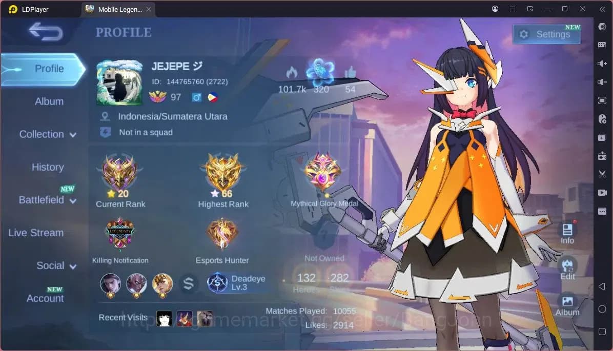 Mobile Legends: Bang Bang Accounts GLOBAL Hero 132 Skin 282|Aspirant Ruby|Prime Beatr image 17