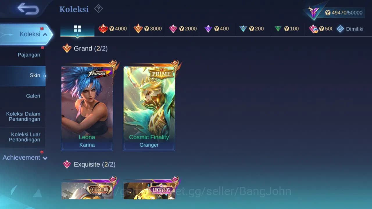 Mobile Legends: Bang Bang Accounts GLOBAL Hero 120 Skin 192 | Prime Granger | Zodiac image 1