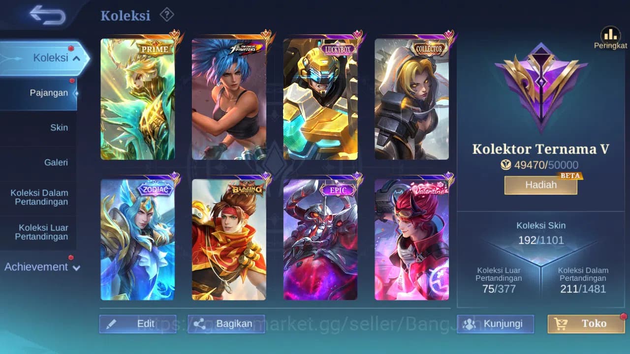 Mobile Legends: Bang Bang Accounts GLOBAL Hero 120 Skin 192 | Prime Granger | Zodiac image 12