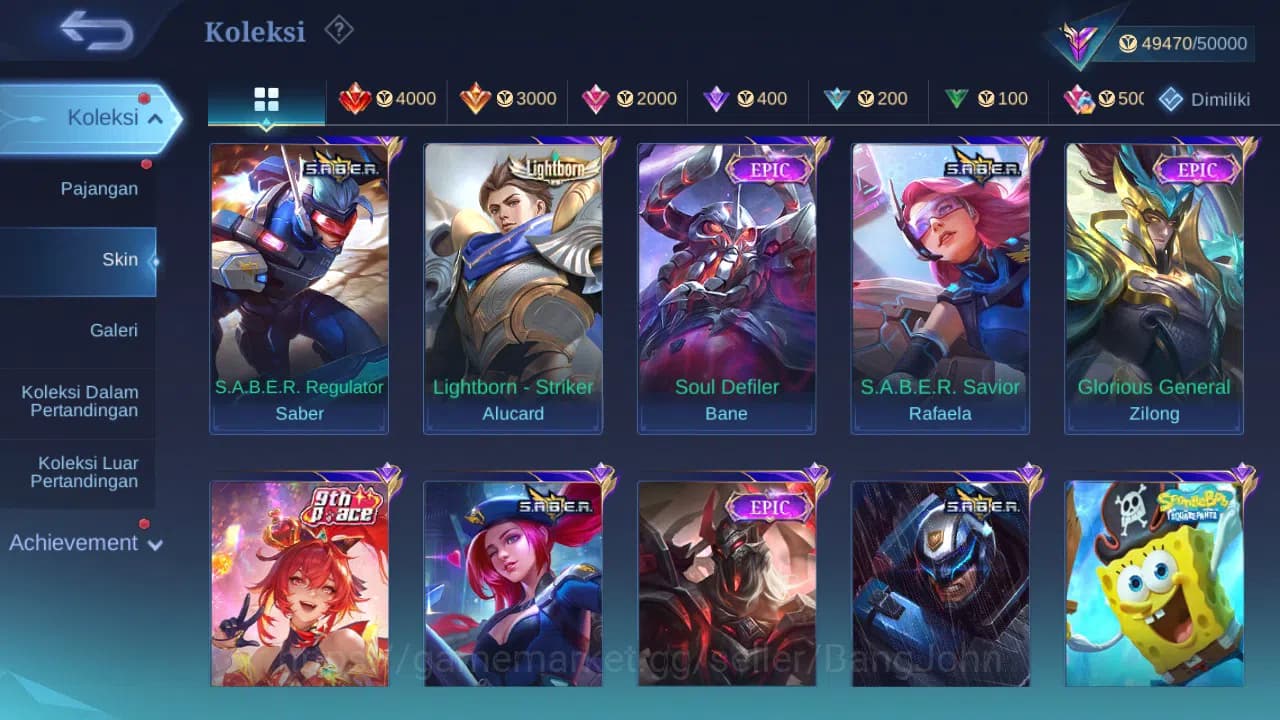 Mobile Legends: Bang Bang Accounts GLOBAL Hero 120 Skin 192 | Prime Granger | Zodiac image 3