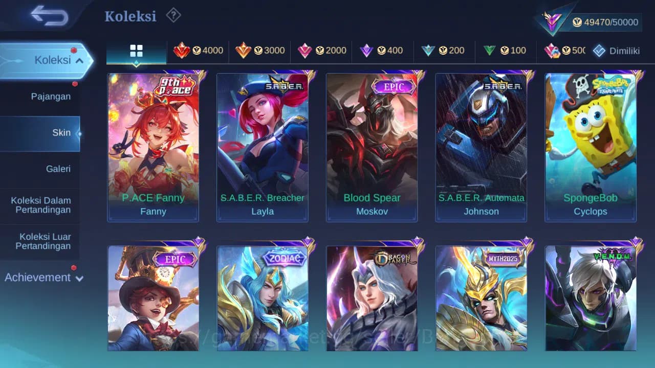 Mobile Legends: Bang Bang Accounts GLOBAL Hero 120 Skin 192 | Prime Granger | Zodiac image 4