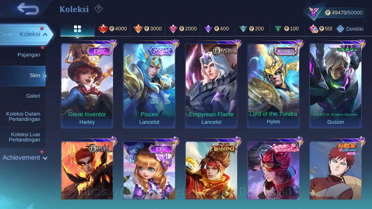 Mobile Legends: Bang Bang Accounts GLOBAL Hero 120 Skin 192 | Prime Granger | Zodiac image 5