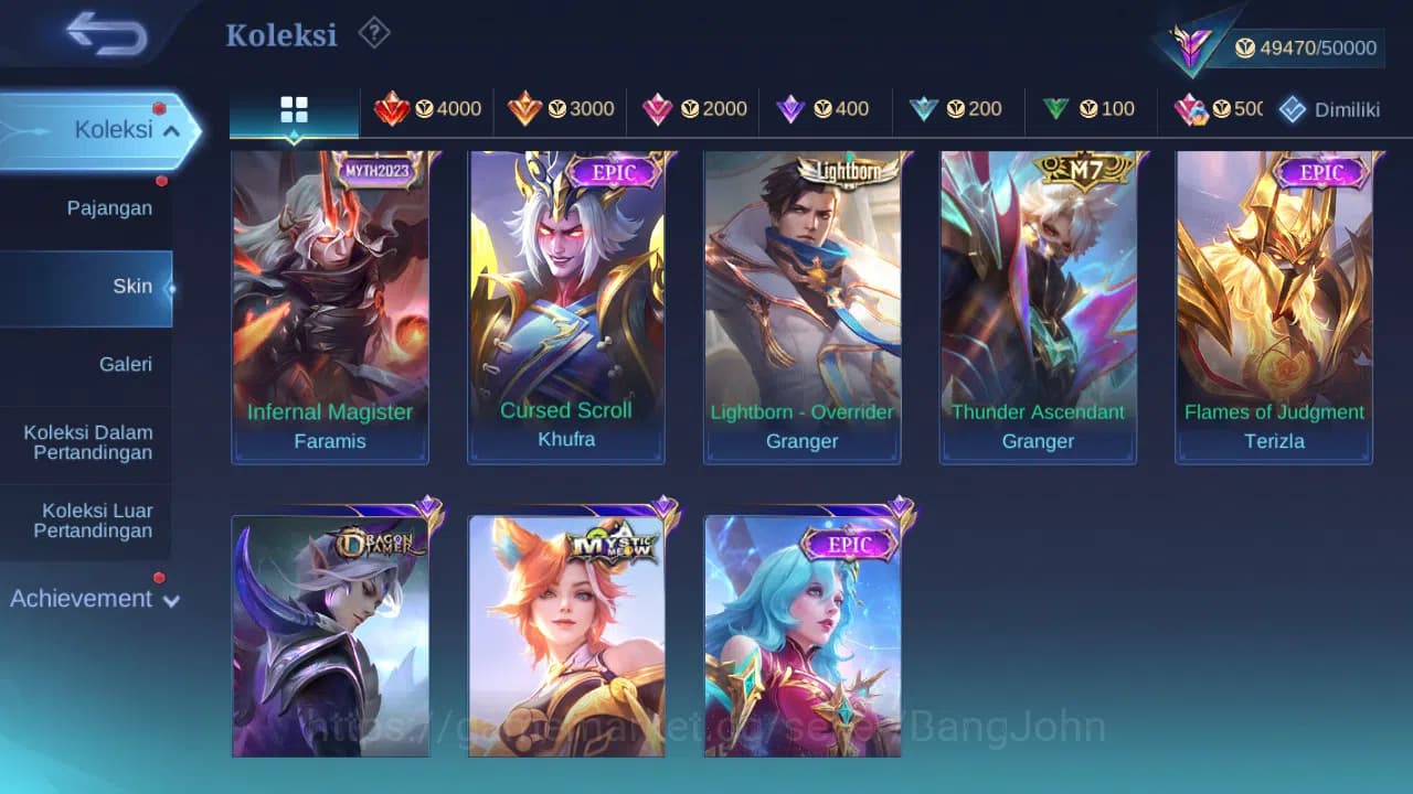 Mobile Legends: Bang Bang Accounts GLOBAL Hero 120 Skin 192 | Prime Granger | Zodiac image 7