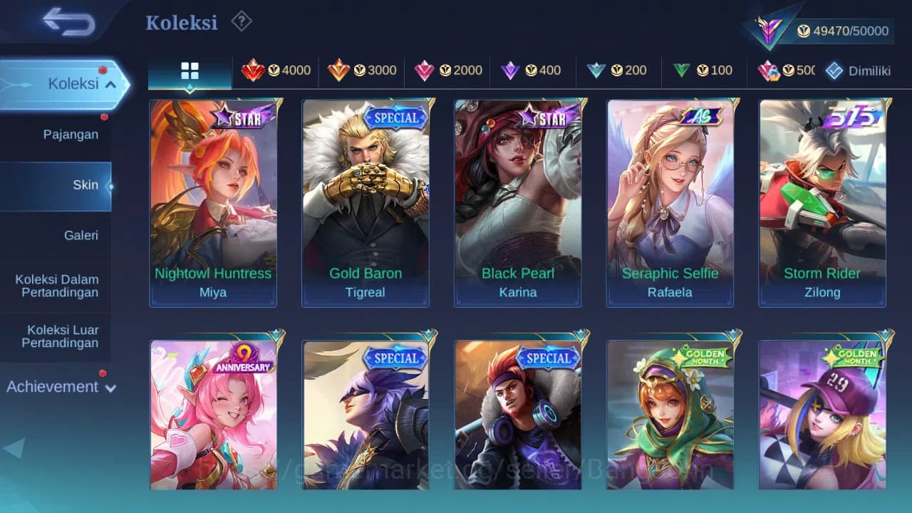 Mobile Legends: Bang Bang Accounts GLOBAL Hero 120 Skin 192 | Prime Granger | Zodiac image 8