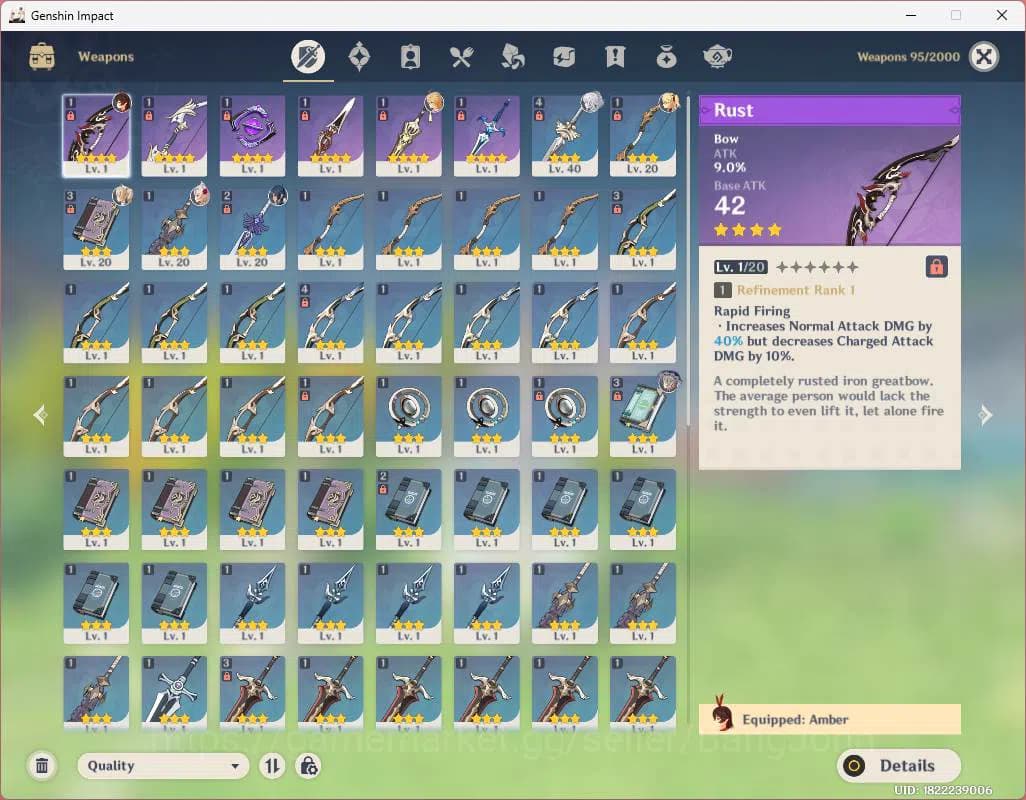 Genshin Impact Accounts ASIA|AR 22| 1 limit| Mid starter Zibai,etc|Low map image 12