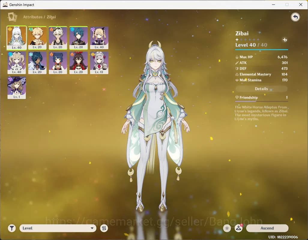 Genshin Impact Accounts ASIA|AR 22| 1 limit| Mid starter Zibai,etc|Low map image 13