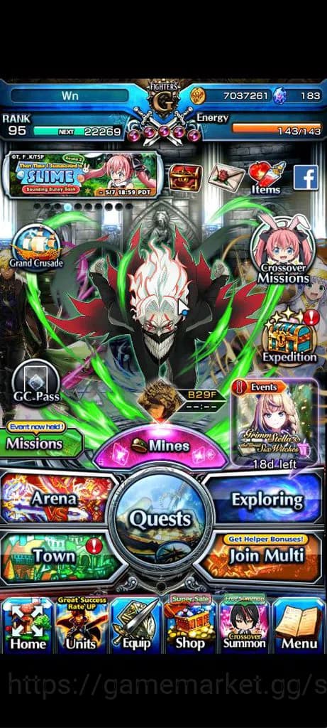 Grand Summoners Accounts Global|Rank 95|183 cc|15 Ascend+8 TW|[Okarun,DL Ri image 1