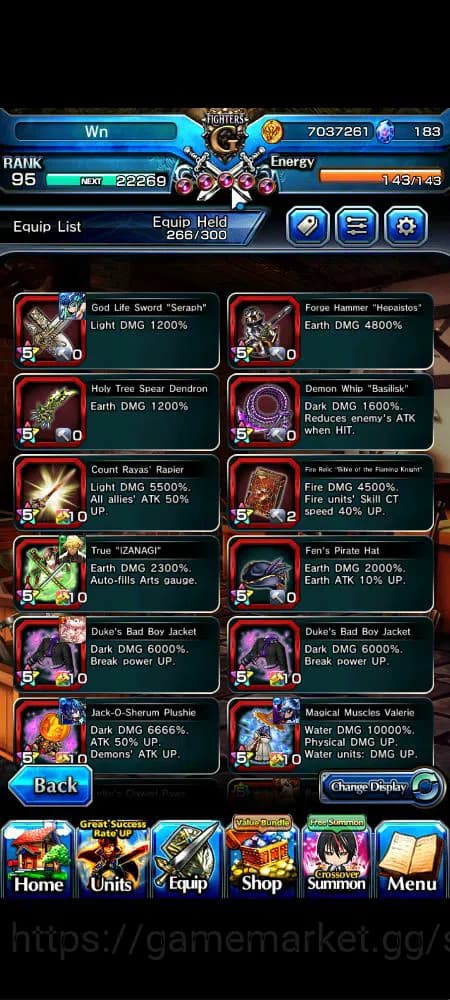 Grand Summoners Accounts Global|Rank 95|183 cc|15 Ascend+8 TW|[Okarun,DL Ri image 9
