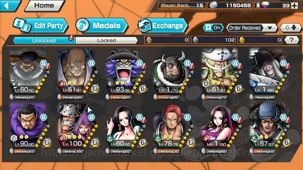 One Piece Bounty Rush Accounts Global |5 EX characters |Film Red Shanks,Blackbear image 5