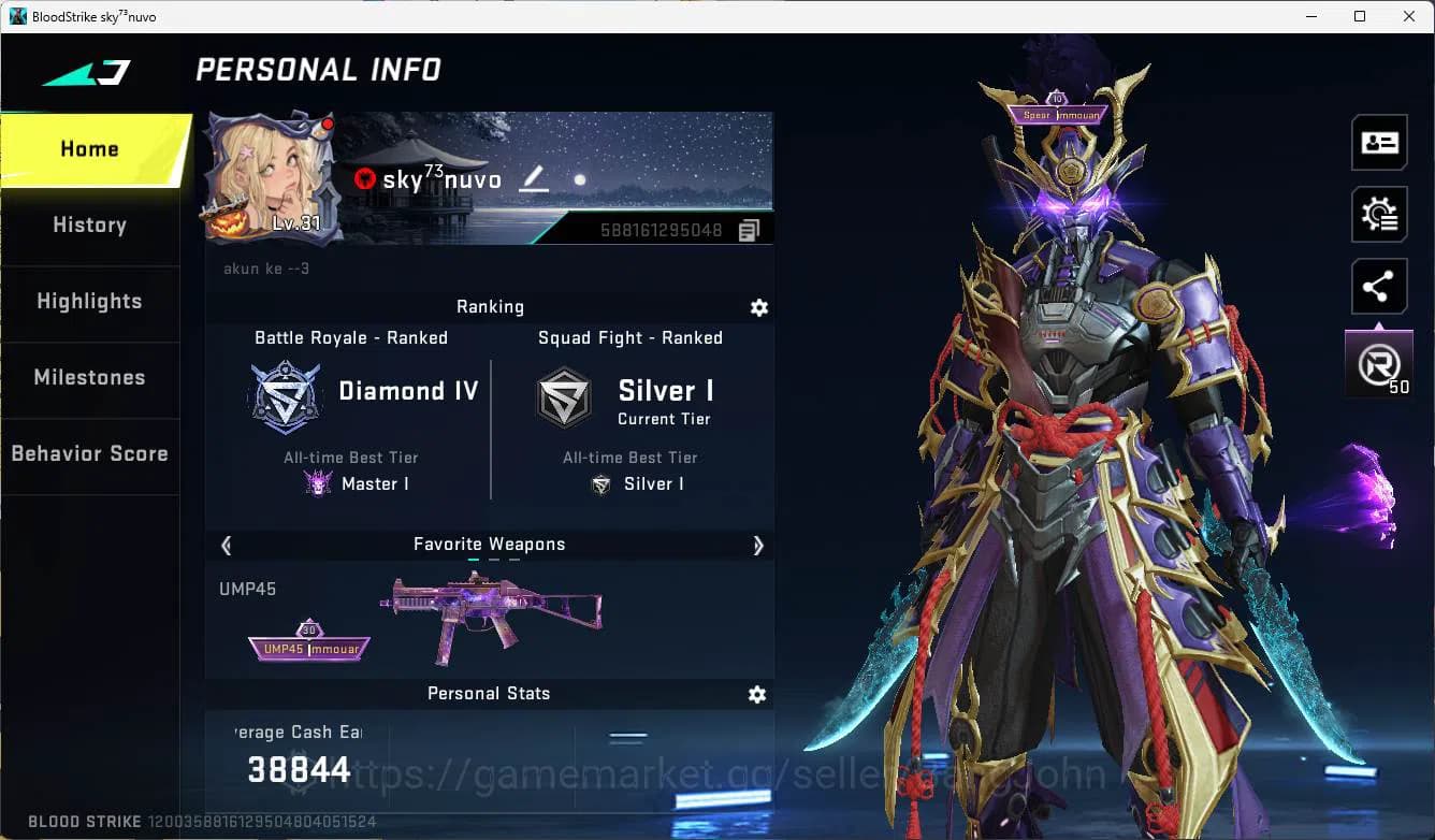 Blood Strike Accounts ASIA | eternal Zero, bleach Ethan, ultra jet, PLYP image 1