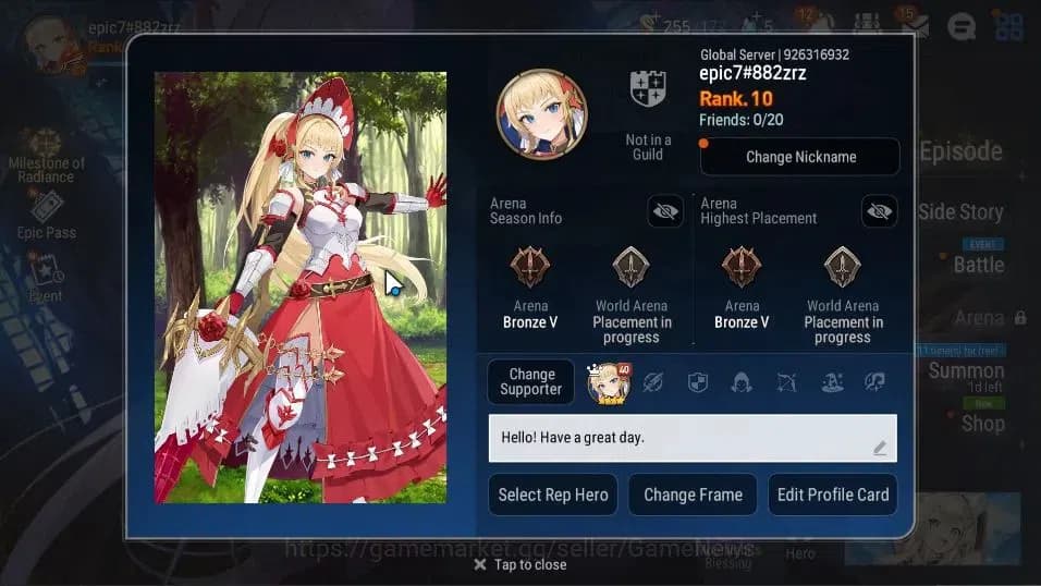 Epic Seven Accounts GLOBAL Unverif|New Era|3 ML(Salome,LOT Scales,Beli image 2