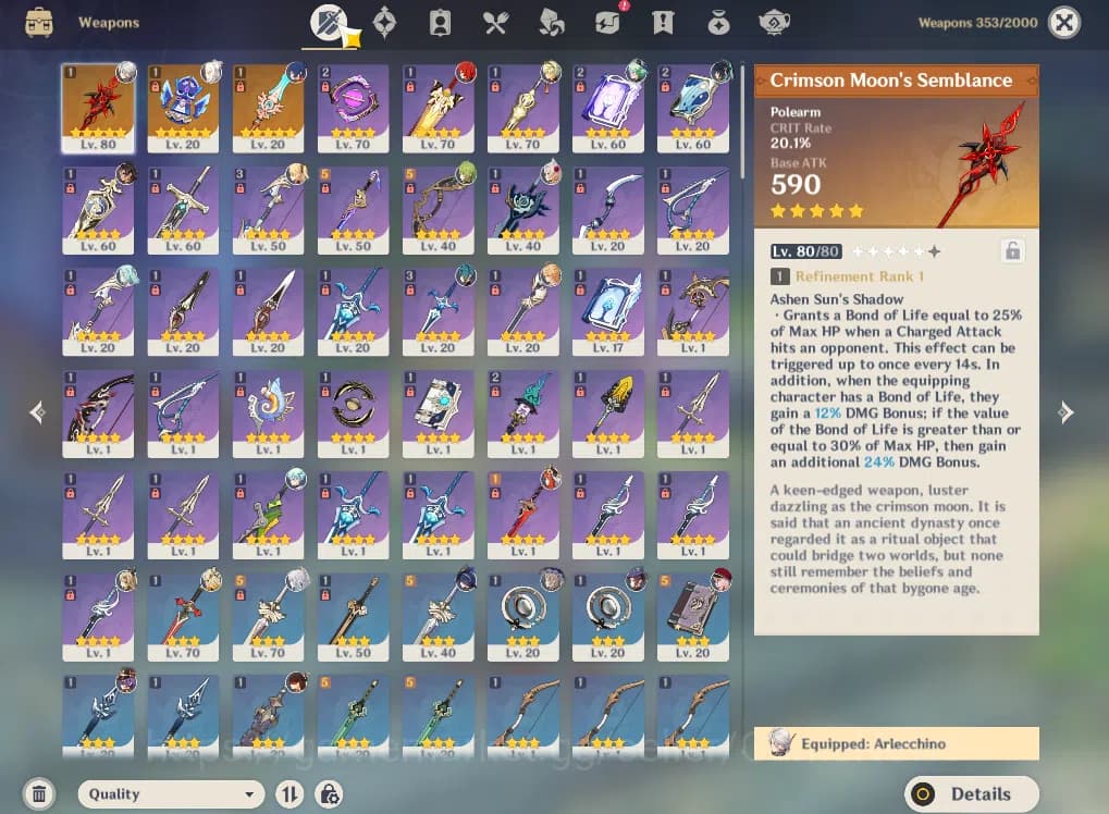 Genshin Impact Accounts ASIA|AR50||6Limited+3(*5Weapon)|ArlecchinoC1+Sign, image 5